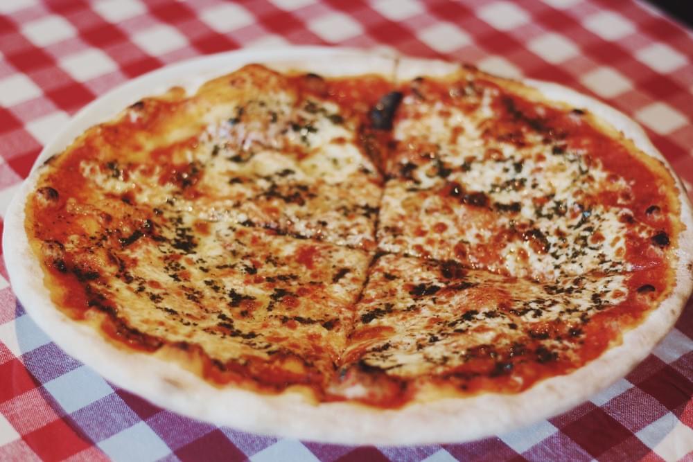 Wood fired margherita pizza