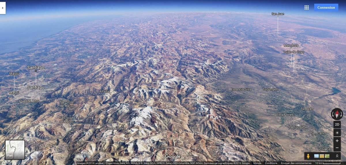 Google-maps-chili-santiago-mendoza-argentine