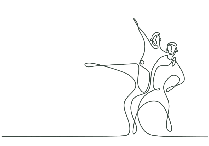 Illustration en ligne continue de deux personnes, symbolisant la différenciation dans la relation de couple.