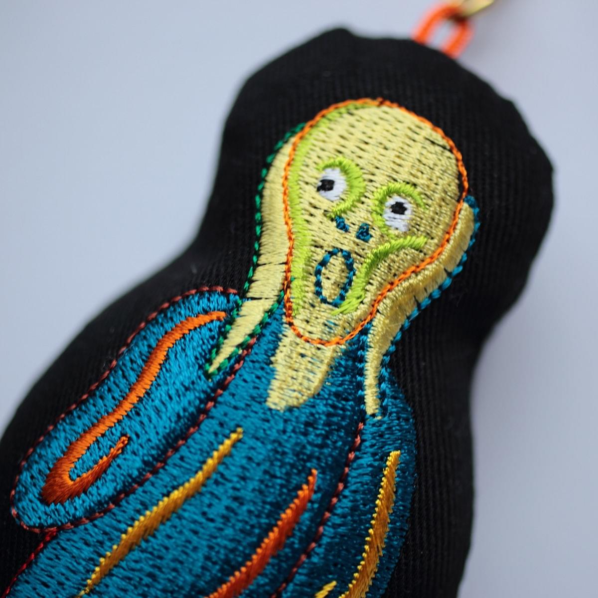 ムンク展　キーホルダー 東京都美術館 ムンク展 刺しゅうのキーホルダーとワッペンができました