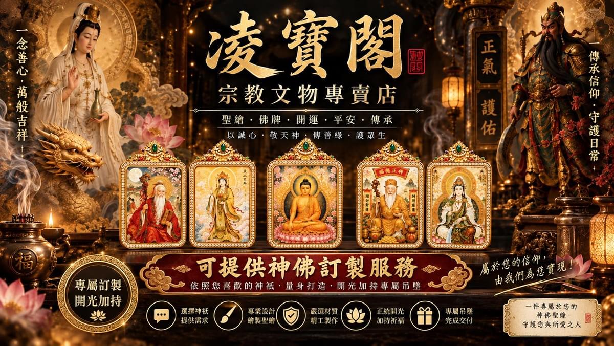 Ling Bao Ge traditional Taiwanese religious art and handcrafted deity pendants