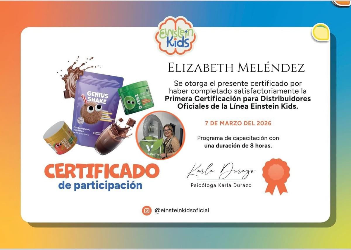 Join us to discover how a comprehensive approach can enhance the cognitive and emotional development of children. Boost the learning and creativity of your child An educational and nutritional approach designed to support the cognitive and emotional development of children.

Line 2

Inspired by child development methodologies used by specialists in psychology, nutrition, and well-being.

3️⃣ COLORS OF THE LANDING

To look professional and trustworthy.

Main blue
#1E3A8A

Bright blue
#2563EB

Creativity yellow
#FBBF24

Clean white
#FFFFFF

Text gray
#374151

This communicates:

intelligence

science

childhood

trust

4️⃣ STRUCTURE OF THE OFFICIAL LANDING (COVER)

This does NOT have representatives.

HERO

Title

Awaken your child's extraordinary potential

Subtitle

Einstein Kids is an educational and nutritional approach designed to support the cognitive, emotional, and creative development of children.

Button:

Learn about the program