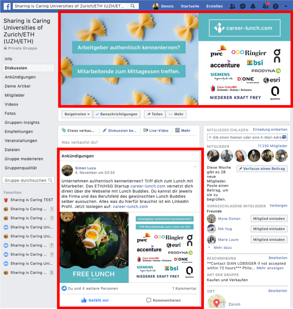 Werbemöglichkeit Kombi Facebook