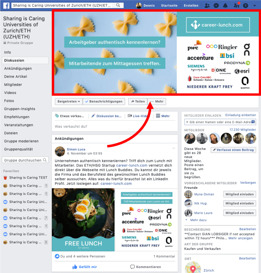 Werbemöglichkeit Banner Facebook