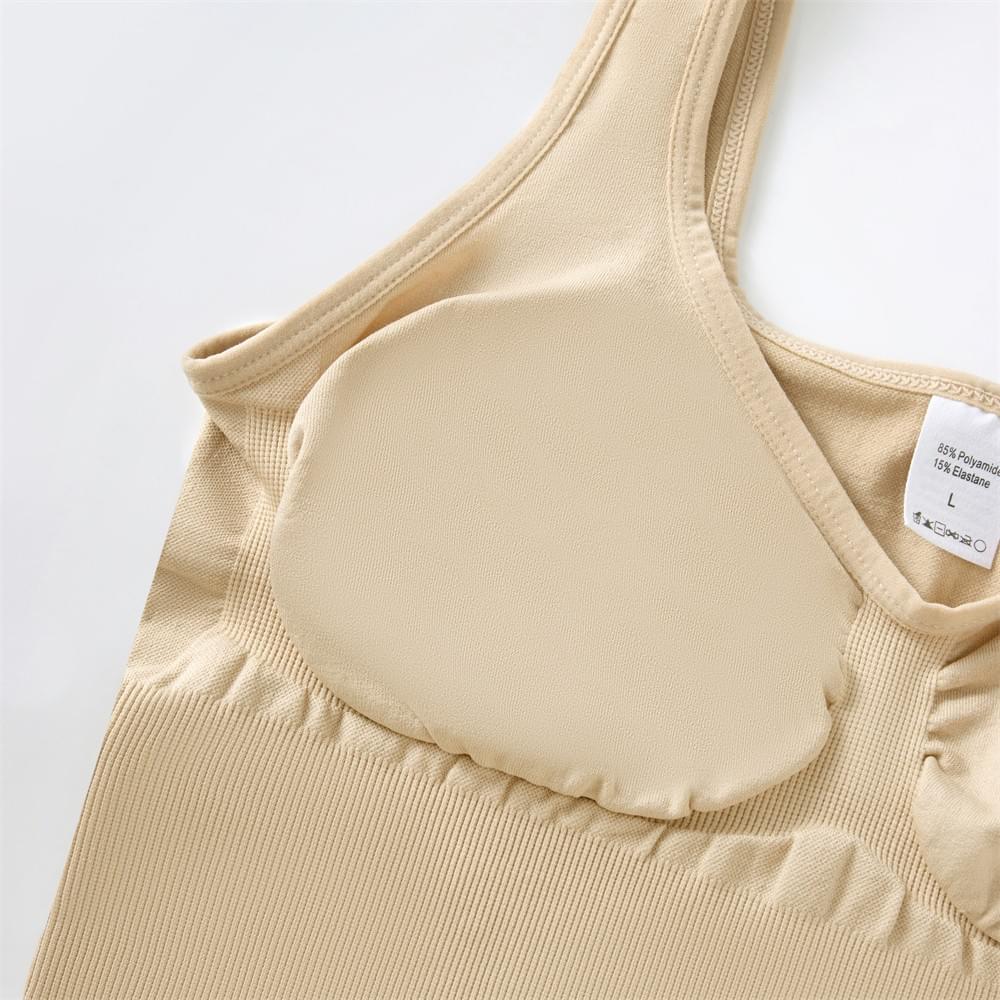 A1019 Seamless Tank Top Bodysuit Thong