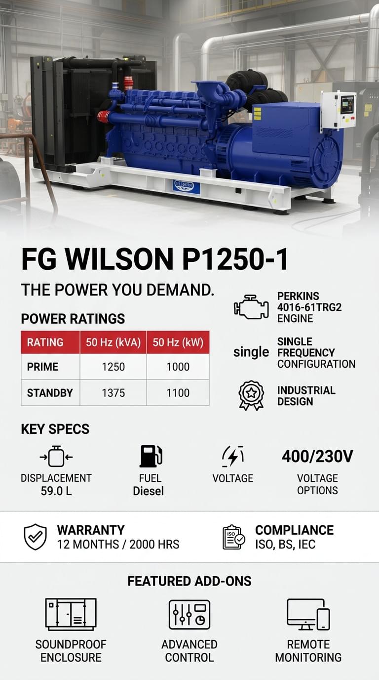 FG Wilson P1250-1 Generator Set