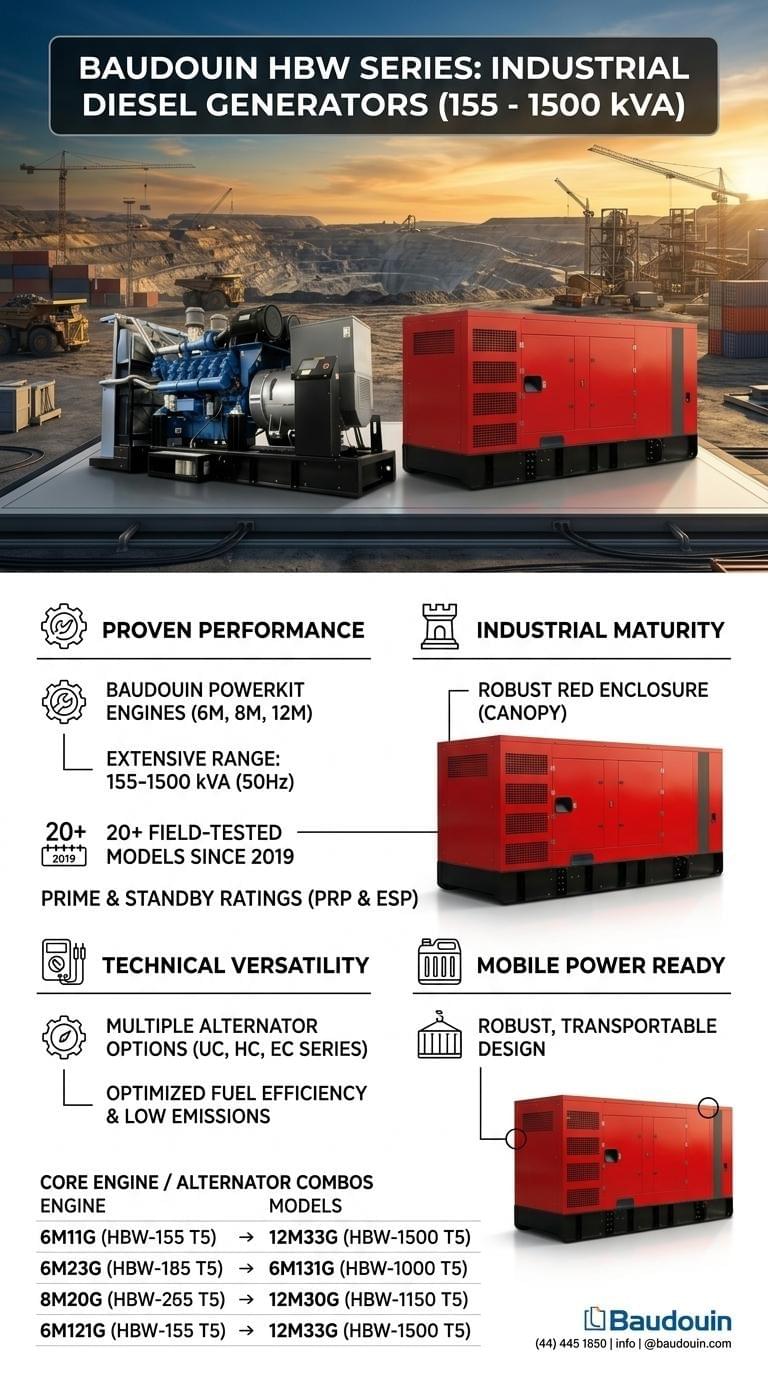 Baudouin HBW Series: Industrial Diesel Generators (155-1500 kVA)