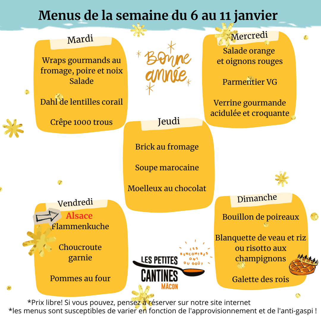 menu les petites cantines mâcon du 16 au 20 décembre