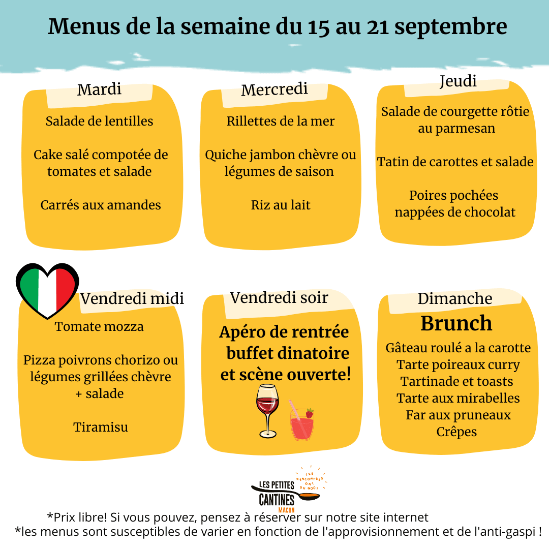 menu les petites cantines mâcon du 16 au 20 décembre