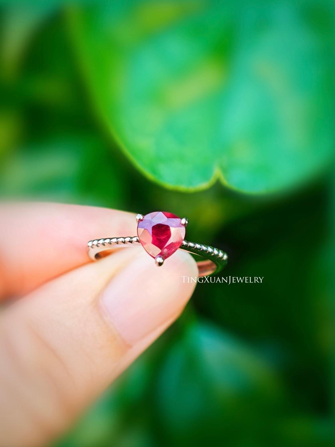 韶光 - 石榴紅寶石簡約戒