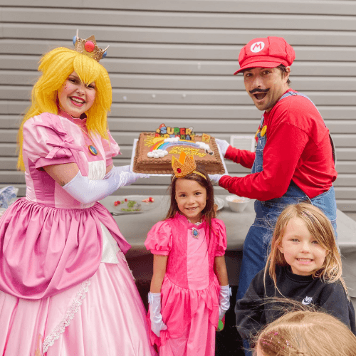 Princess Peach Super Mario Luigi Mascot Nintendo Character Performer Kids Birthday Party in Edmonton