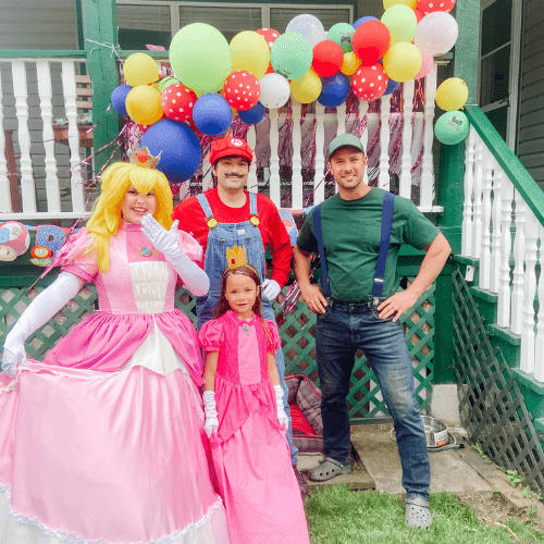 Princess Peach Super Mario Luigi Mascot Nintendo Character Performer Kids Birthday Party in Edmonton
