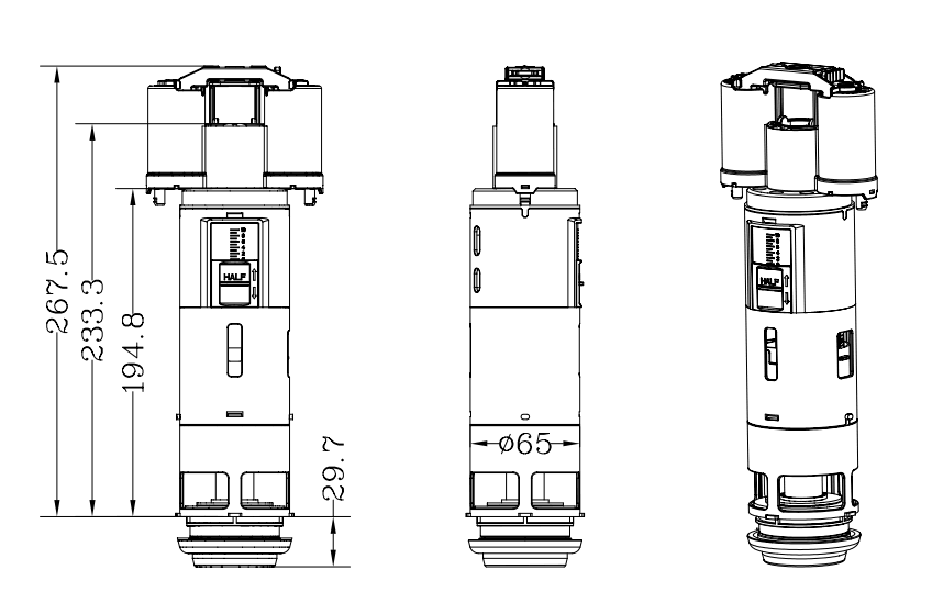 Toilet Cistern Pneumatic Flush Valve