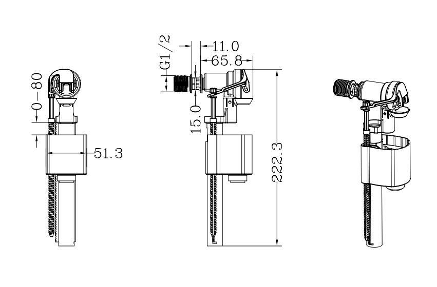 Concealed Cisterns Adjustable Side Fill Valve