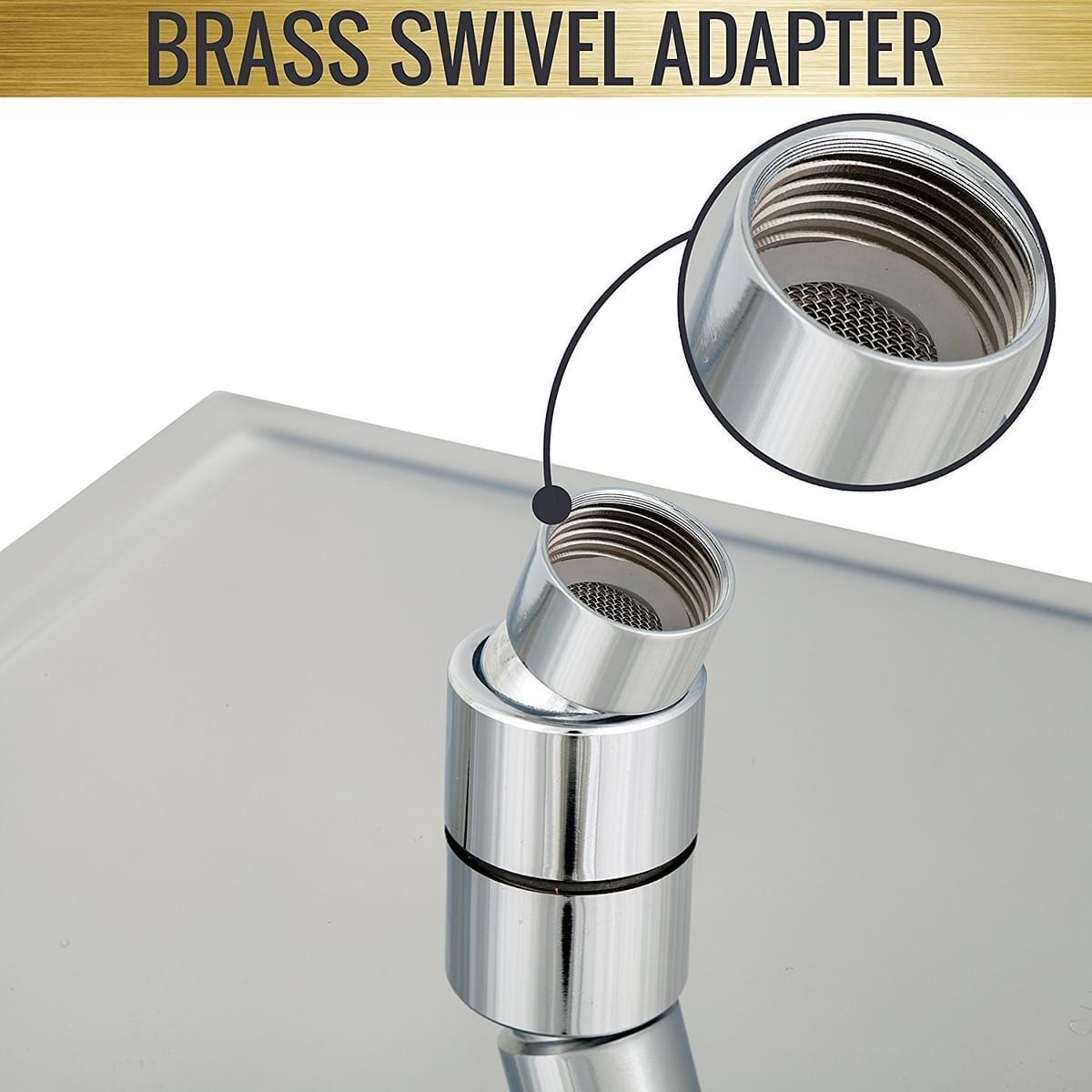 Rising Bath Rain Shower head, High Flow Stainless Steel Square Rainfall ShowerHead, High Pressure