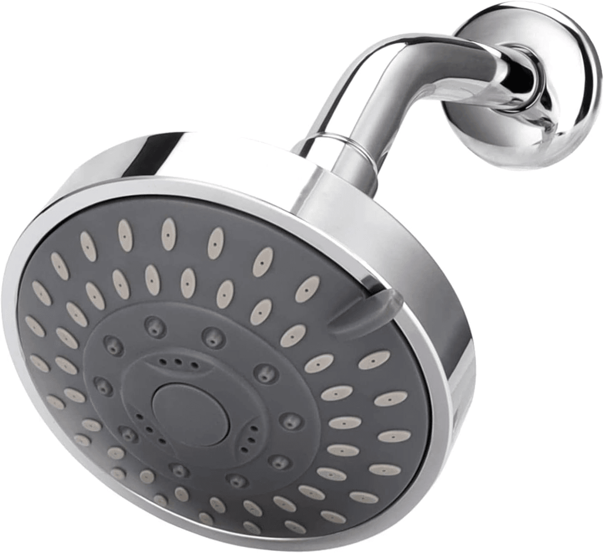 RisingBath Shower Head High Pressure Rain Fixed Showerhead 5 Setting with Metal Swivel Ball Joint