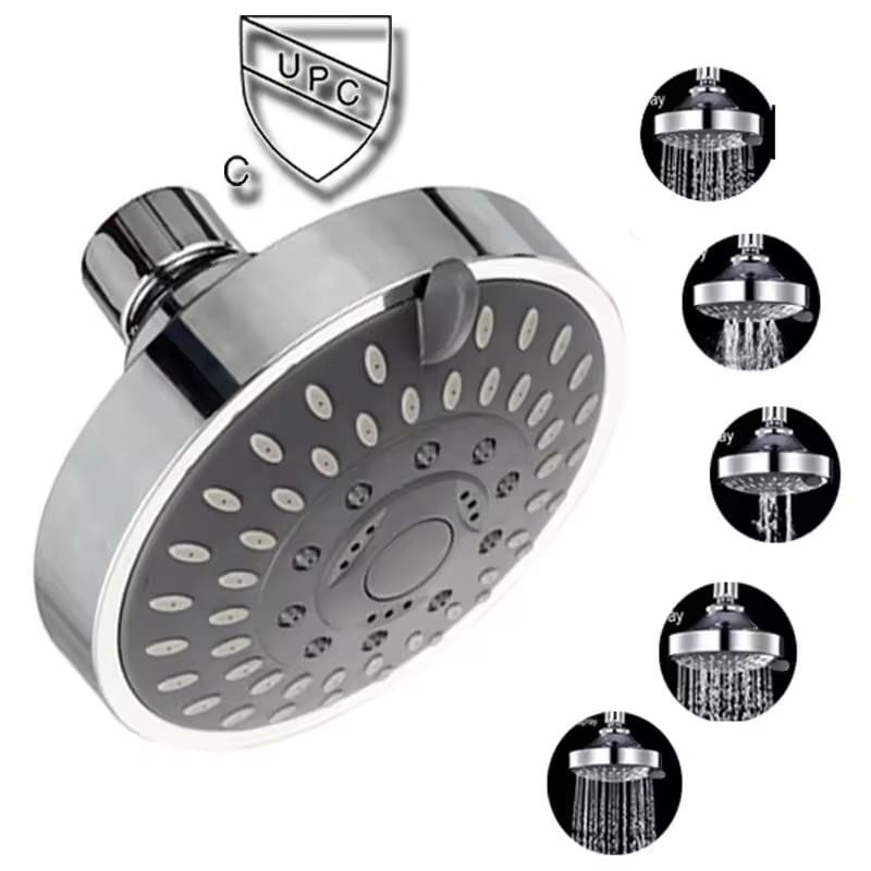 Rising Bath Shower Head RB-SH101-Chrome 4 Inch 5 Grade Functions water saving shower head 