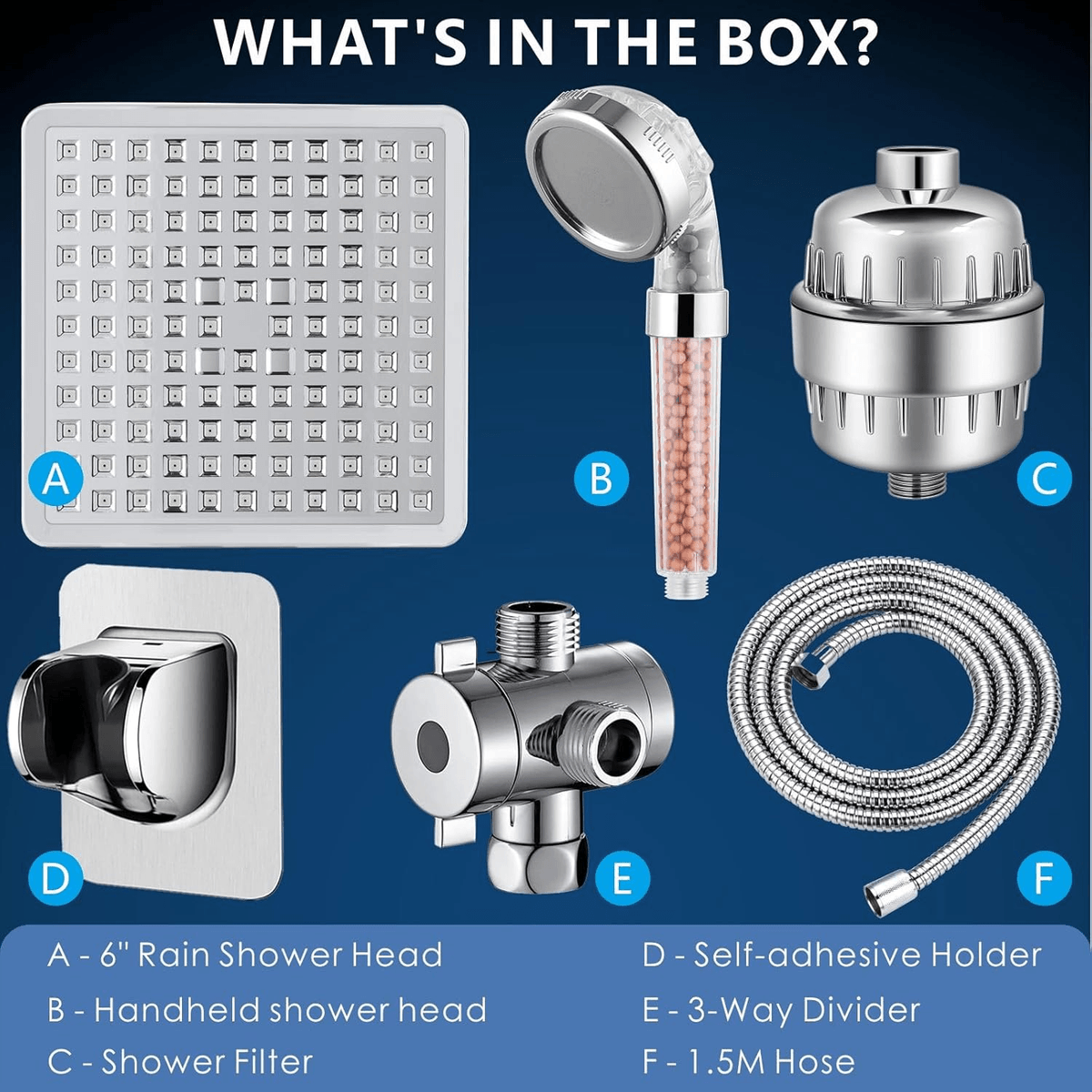 Rising Bath Filtered Shower Head, High Pressure Rain Shower with Handheld Shower Filter Combo