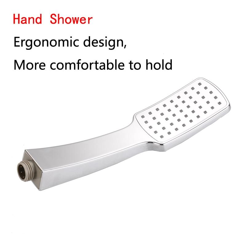 Modern New Bath Square Shampoo Water Saver Rectangle Rain Partial Bent ABS Chrome Hand Shower Head