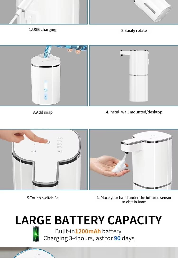 RisingBath Touchless Soap Dispenser 1200mAh Battery Modern Automatic Soap Dispenser