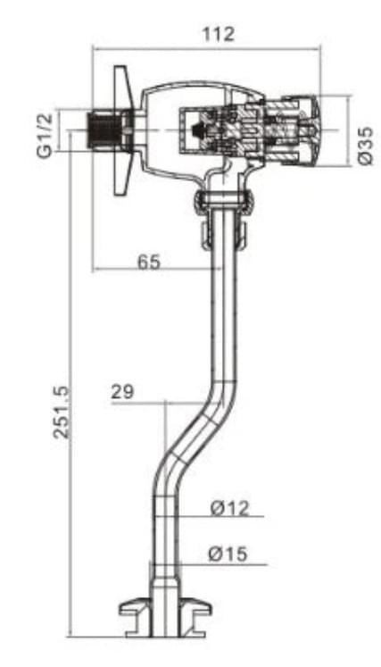 Self Closing Wall Mounted Urinal Flush Valve