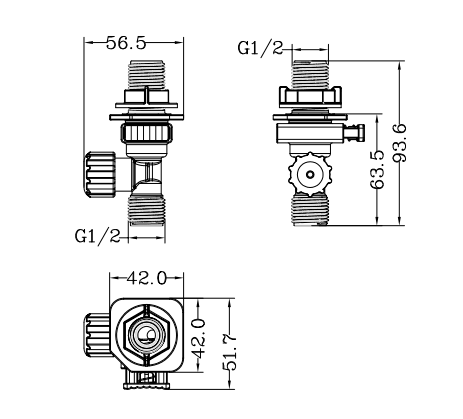 Angle valve of concealed cistern toilet
