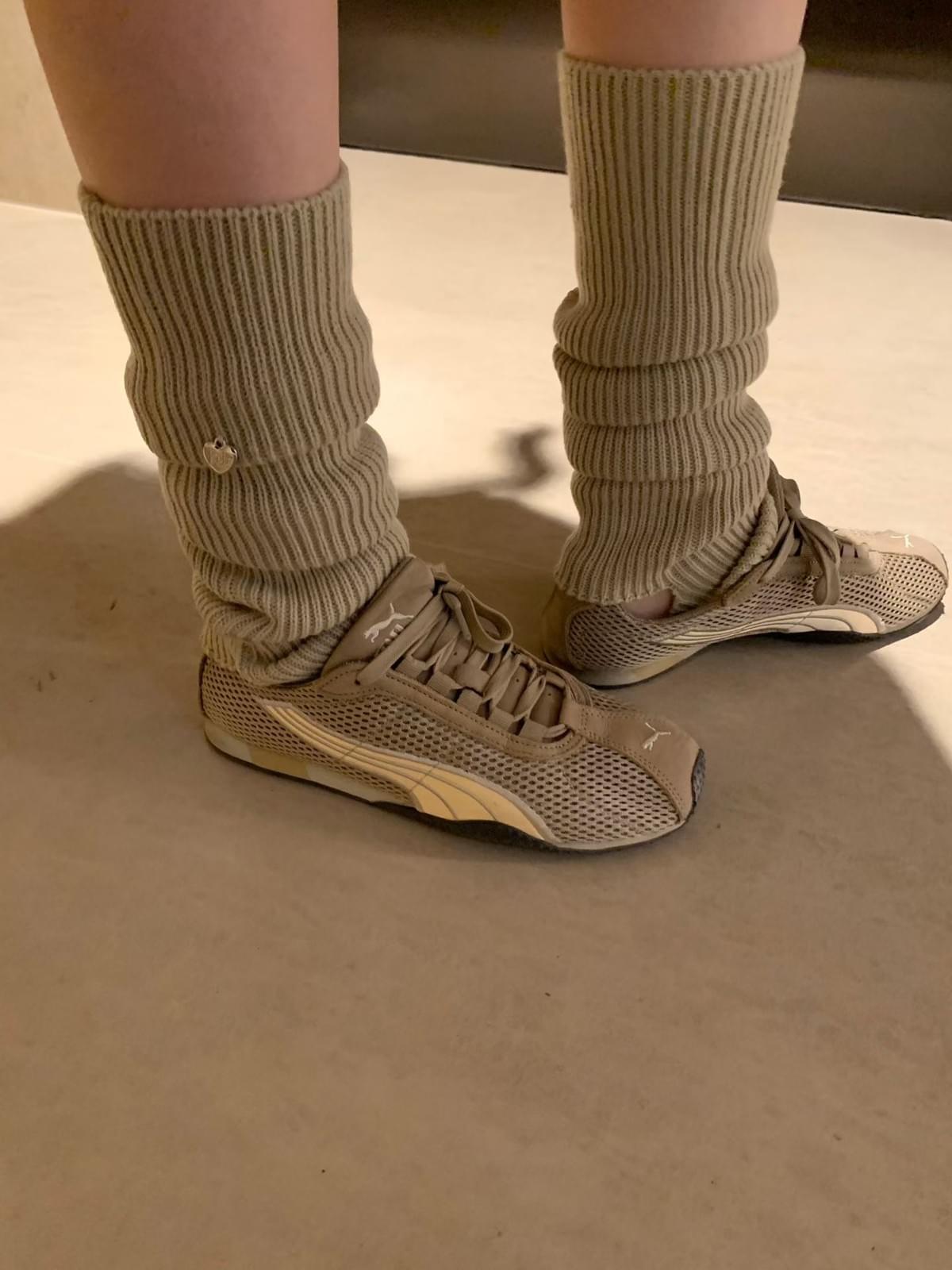 [25F1004]百搭修飾小腿坑條堆堆襪套（五色）