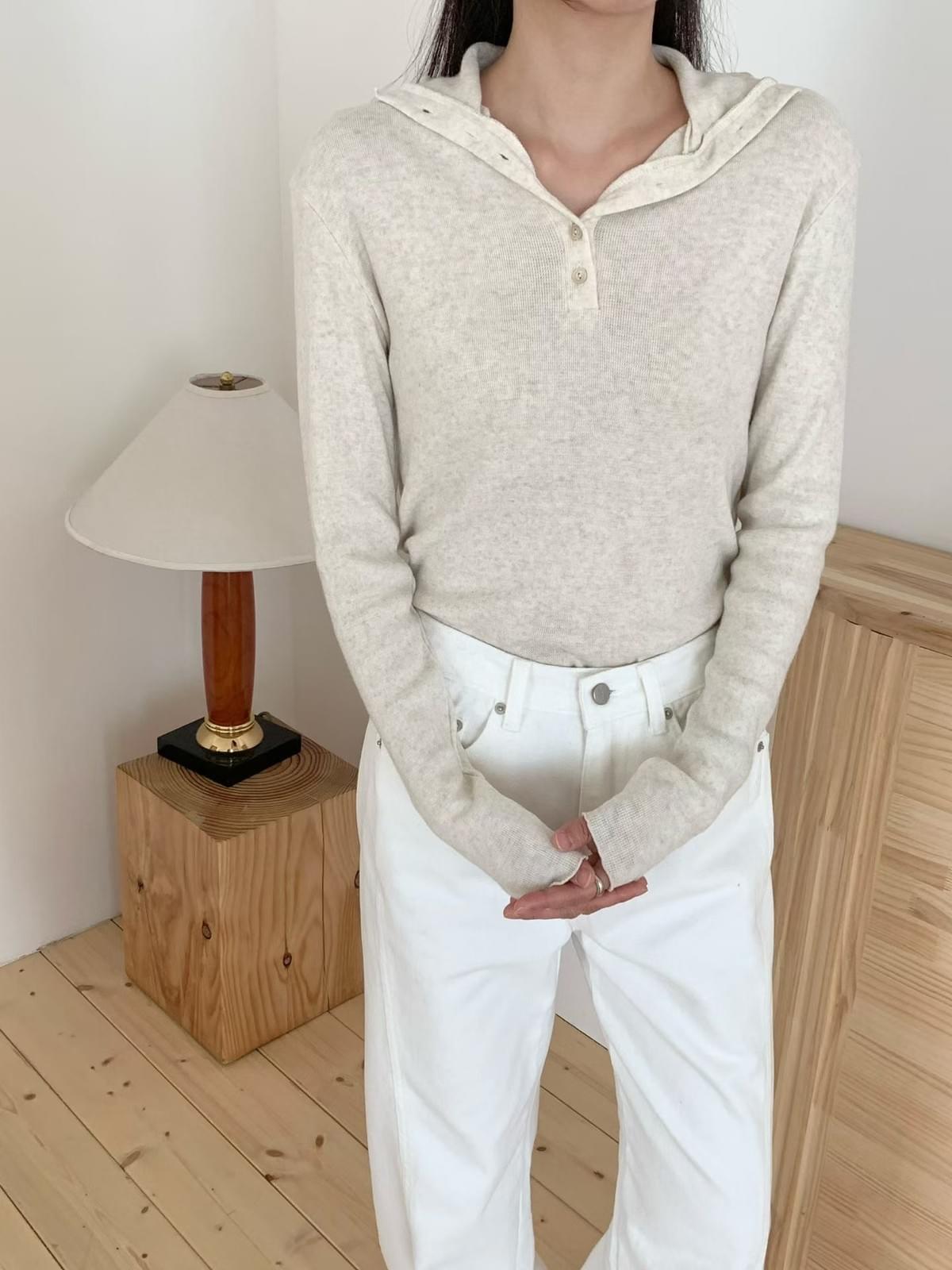 [25F1011]包色自留款木耳邊排釦高領上衣羊毛上衣 打底衣