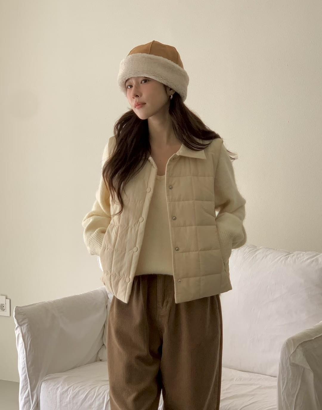 [25F1005]薄款鋪棉翻領背心外套（兩色）