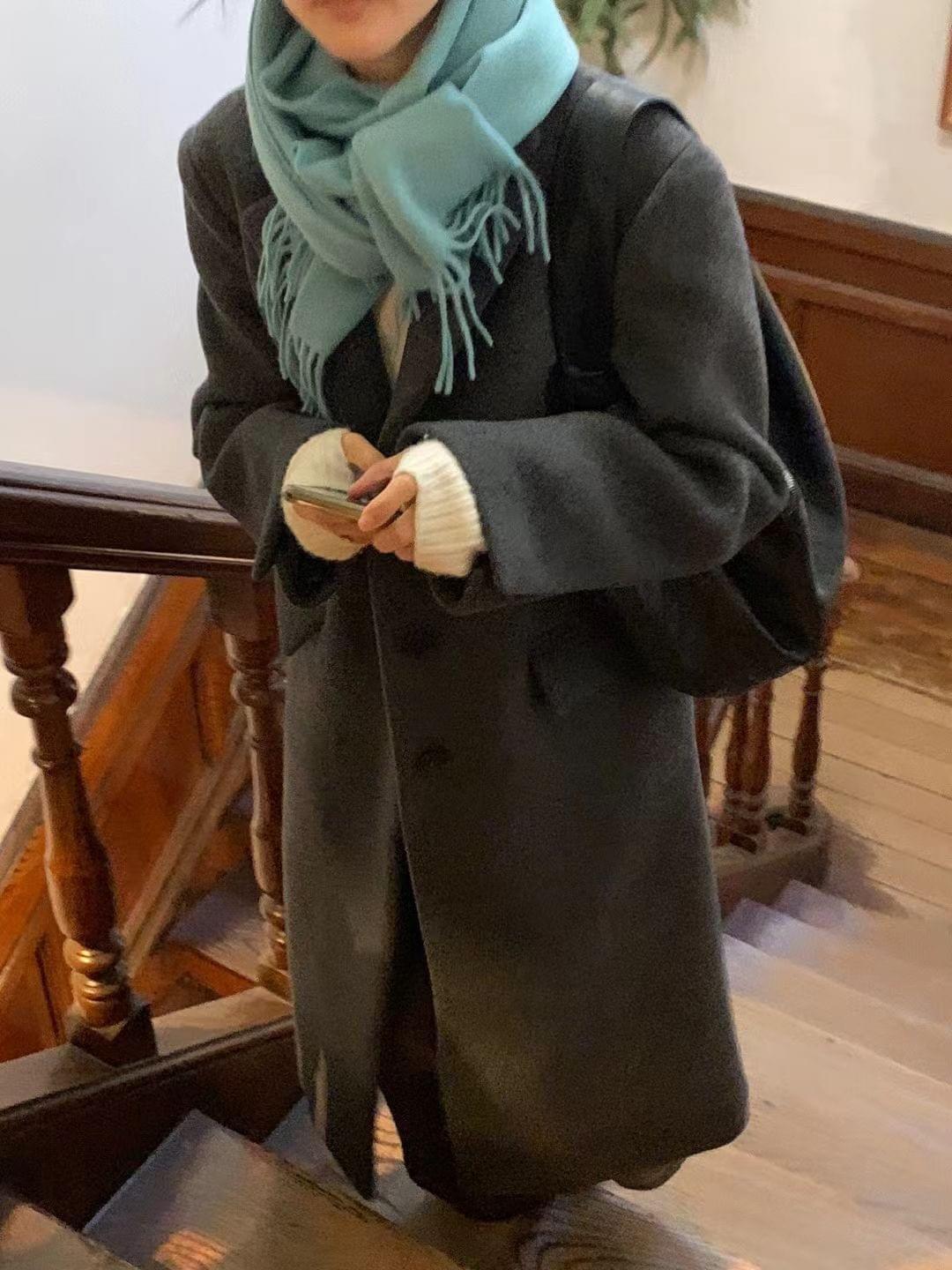 [25F1014]OUNCE柔軟不扎膚素色流蘇羊毛圍巾（十色）