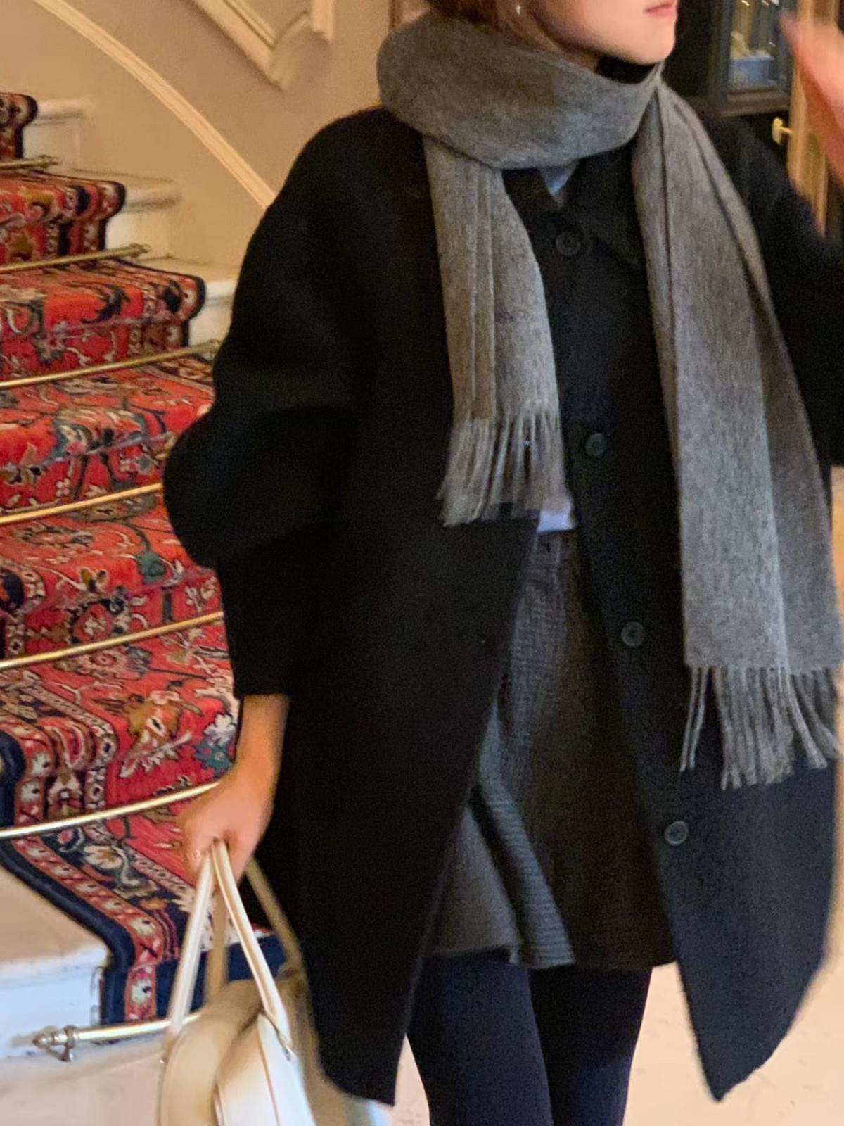 [25F1014]OUNCE柔軟不扎膚素色流蘇羊毛圍巾（十色）