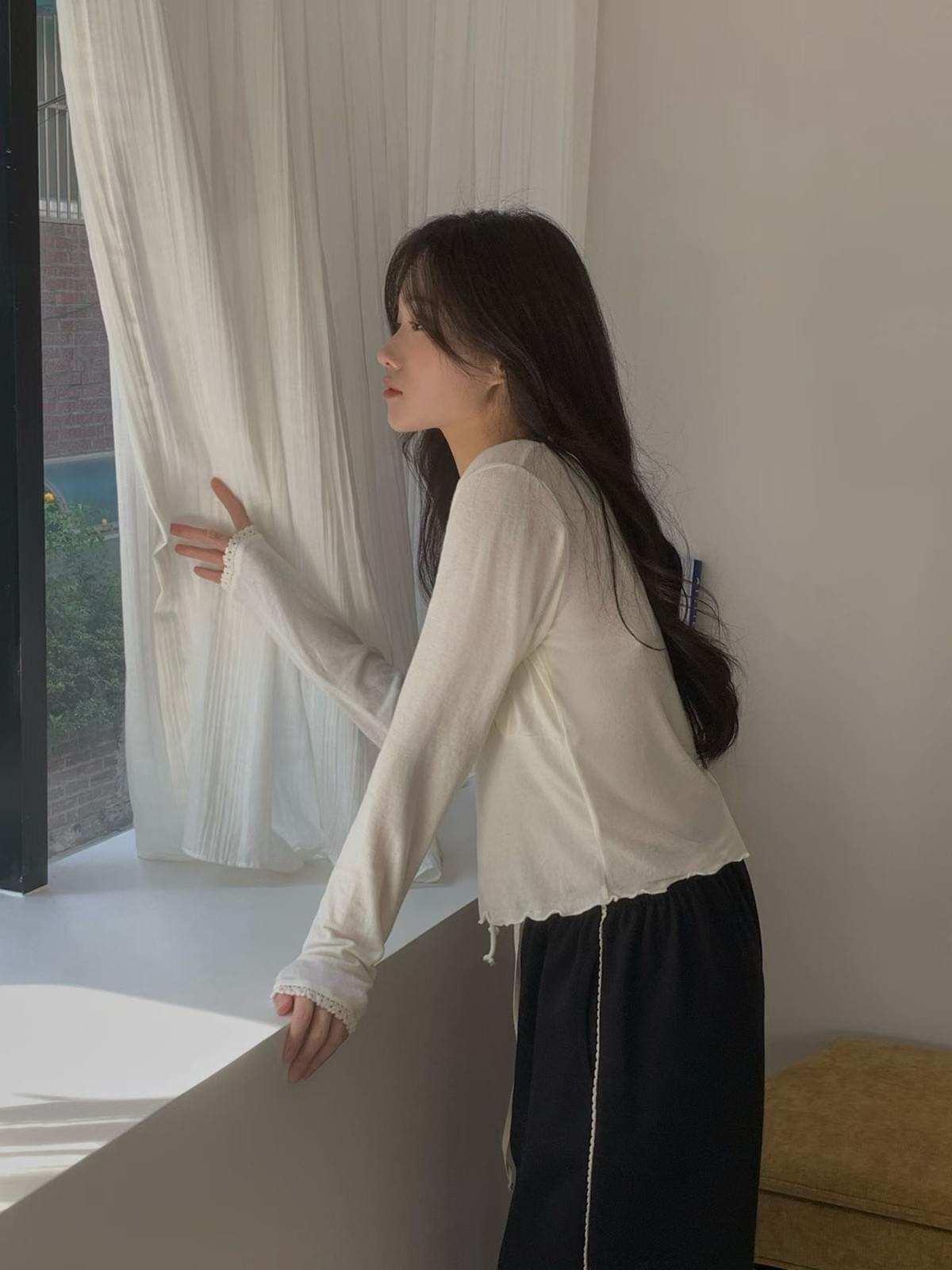 極親膚滾花鑲邊綁帶套裝（四色可混搭）