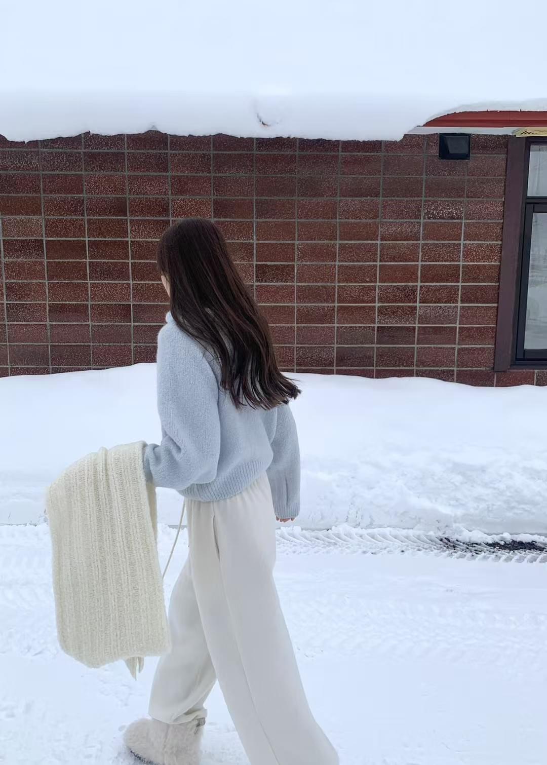 [25Ｗ1205]奶呼呼羊毛粗針織連帽上衣（兩色）