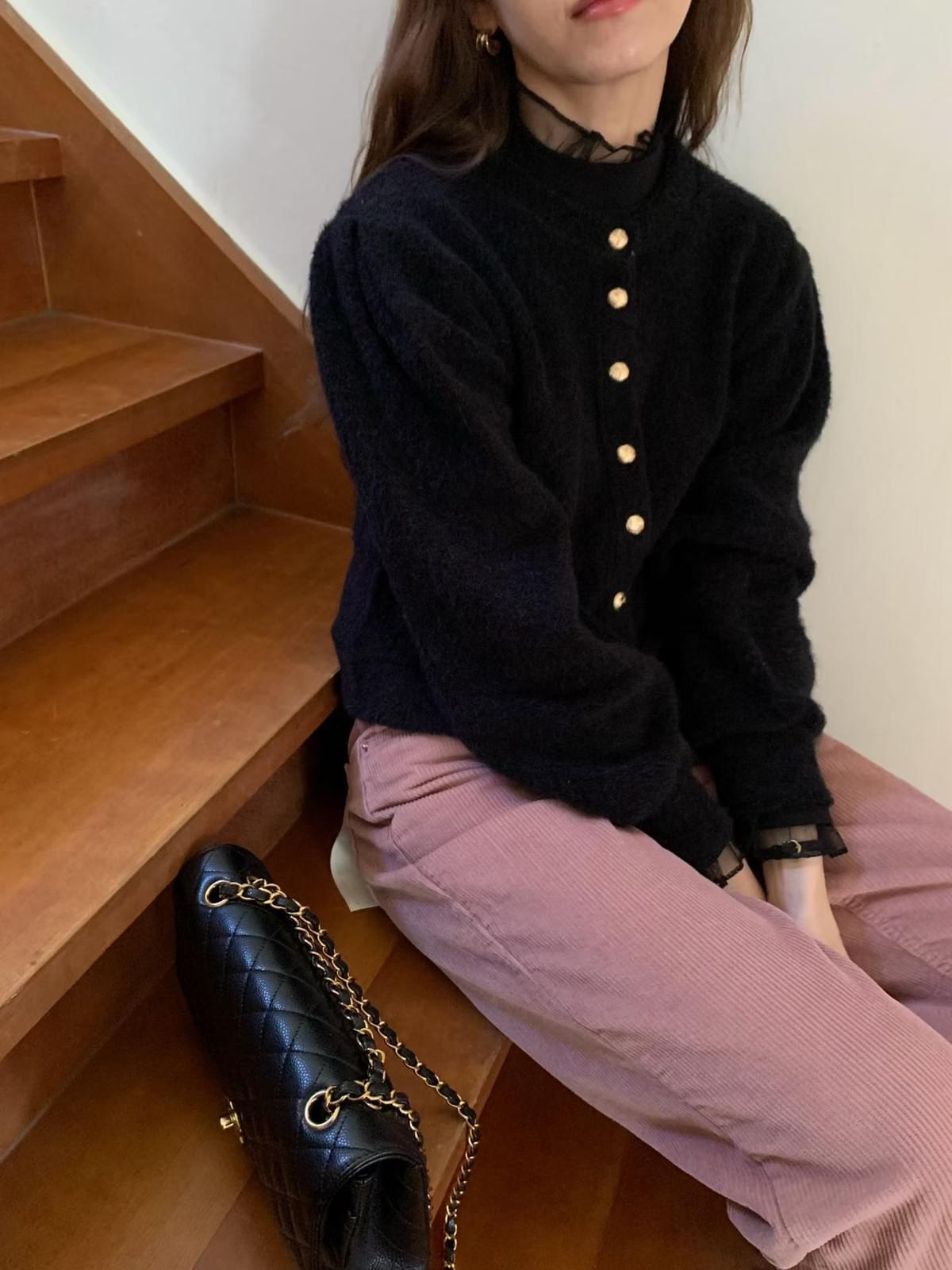 [25Ｗ1106]小立領網紗拼接內搭 打底衣（七色）