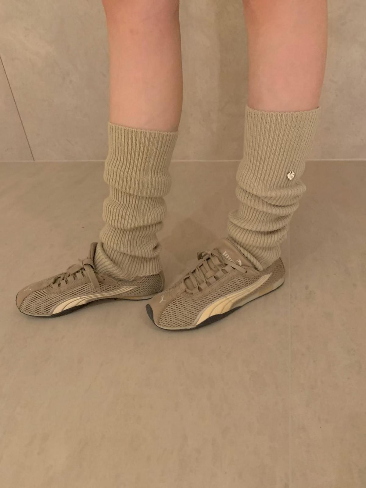 [25F1004]百搭修飾小腿坑條堆堆襪套（五色）