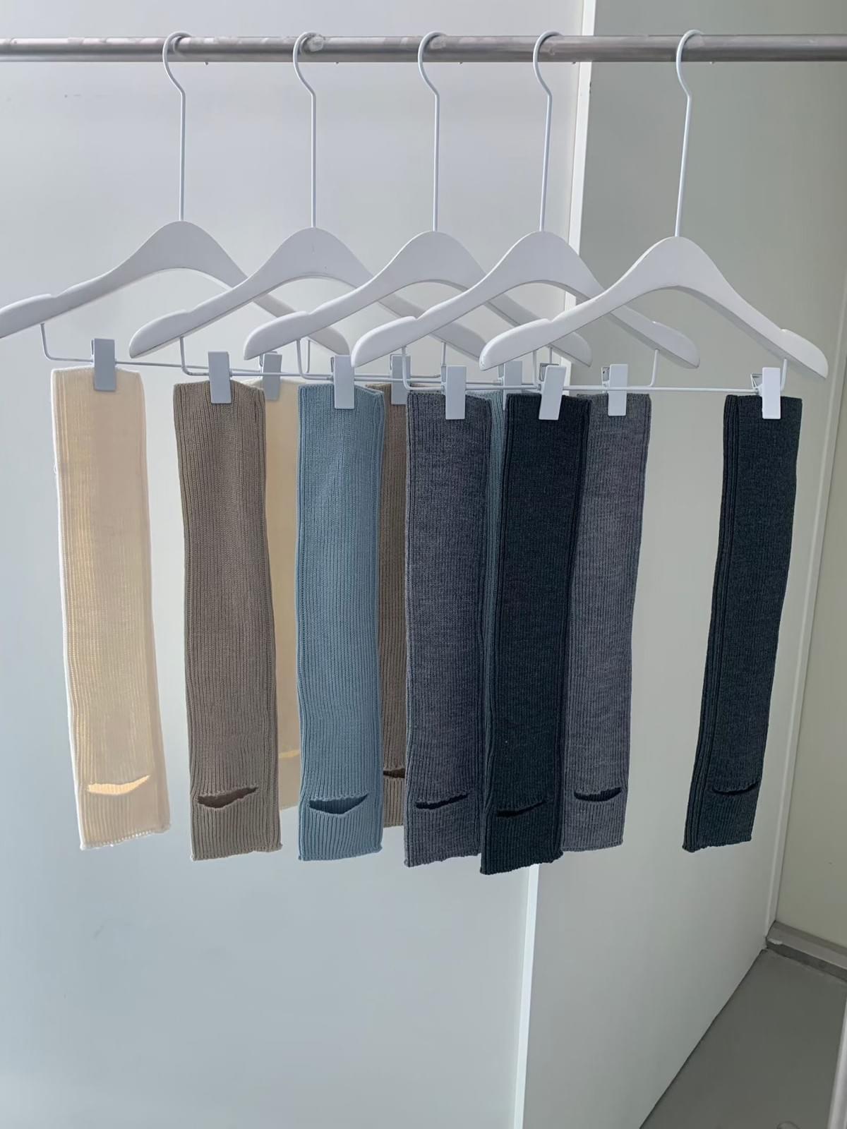 [25F1004]百搭修飾小腿坑條堆堆襪套（五色）