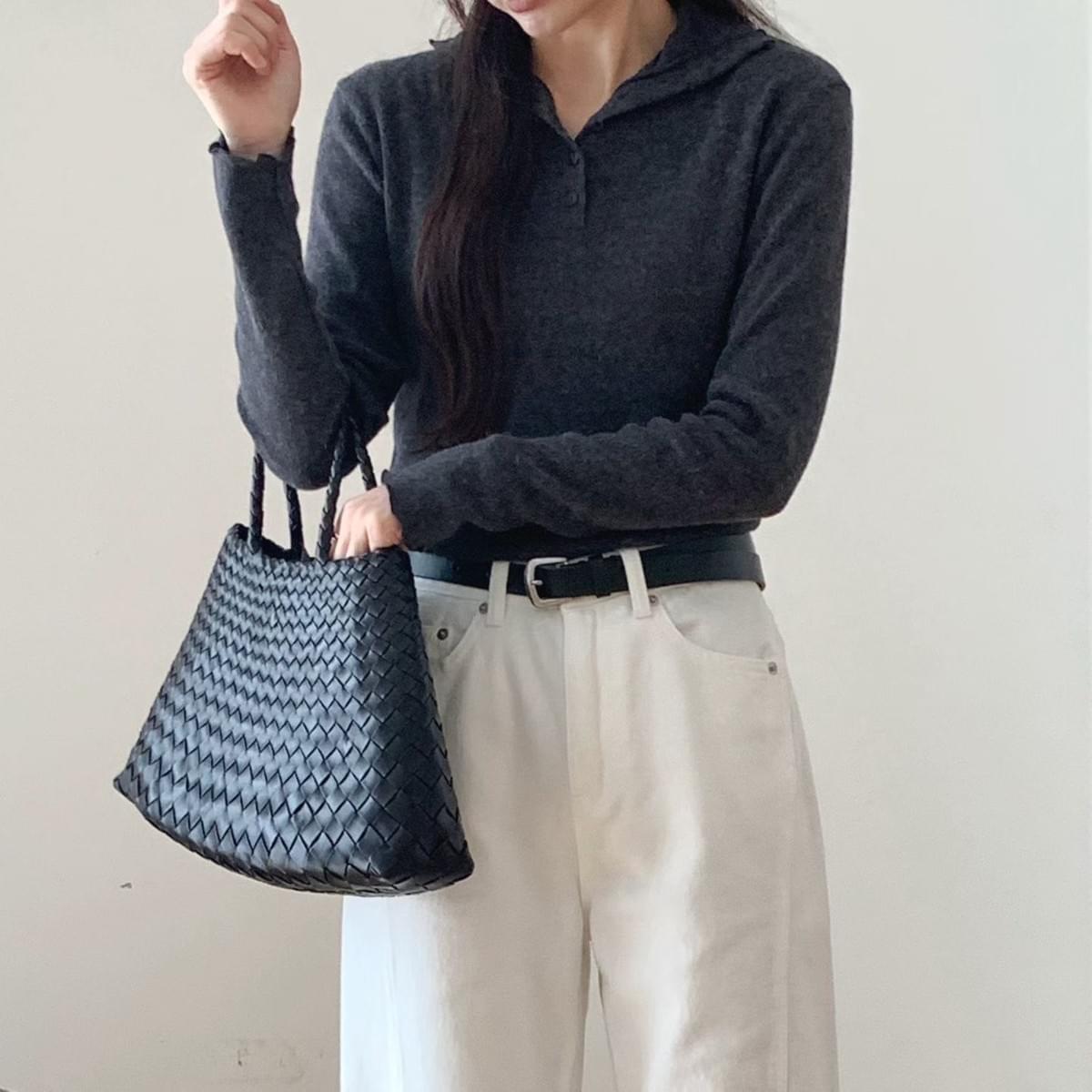 [25F1011]包色自留款木耳邊排釦高領上衣羊毛上衣 打底衣