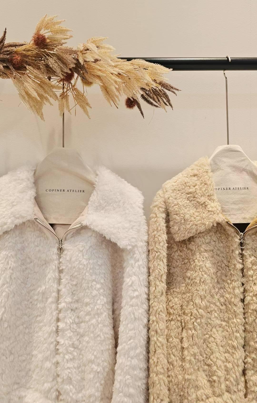 [25Ｗ1109]熊寶寶毛絨翻領外套（兩色）