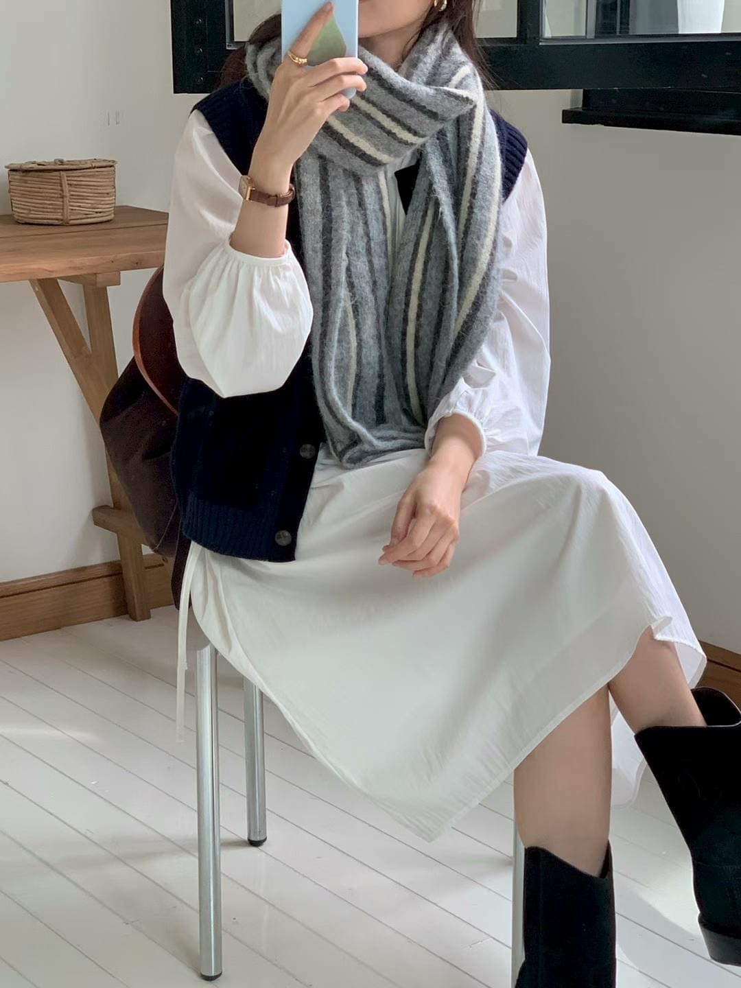 [25F1009]不撞款！不規則撞色流蘇羊毛圍巾（五色）