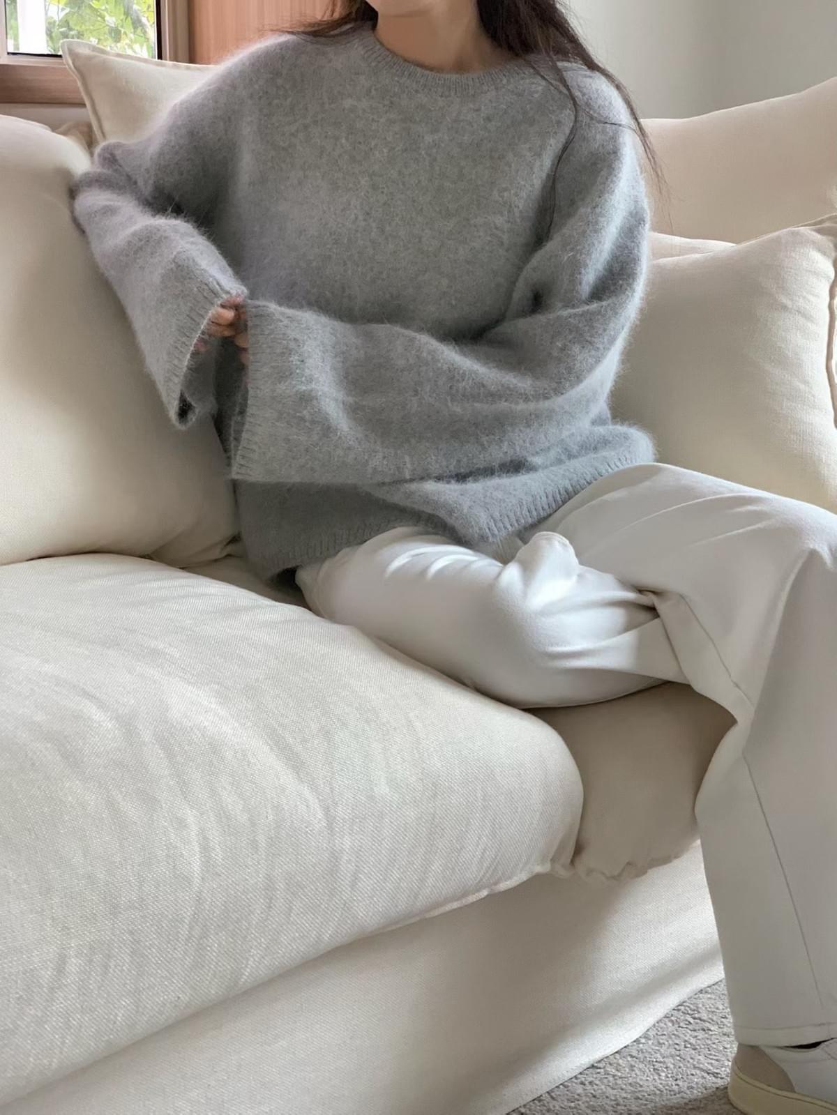 [25Ｗ1105]超柔軟oversized毛海安哥拉羊毛衣(兩色