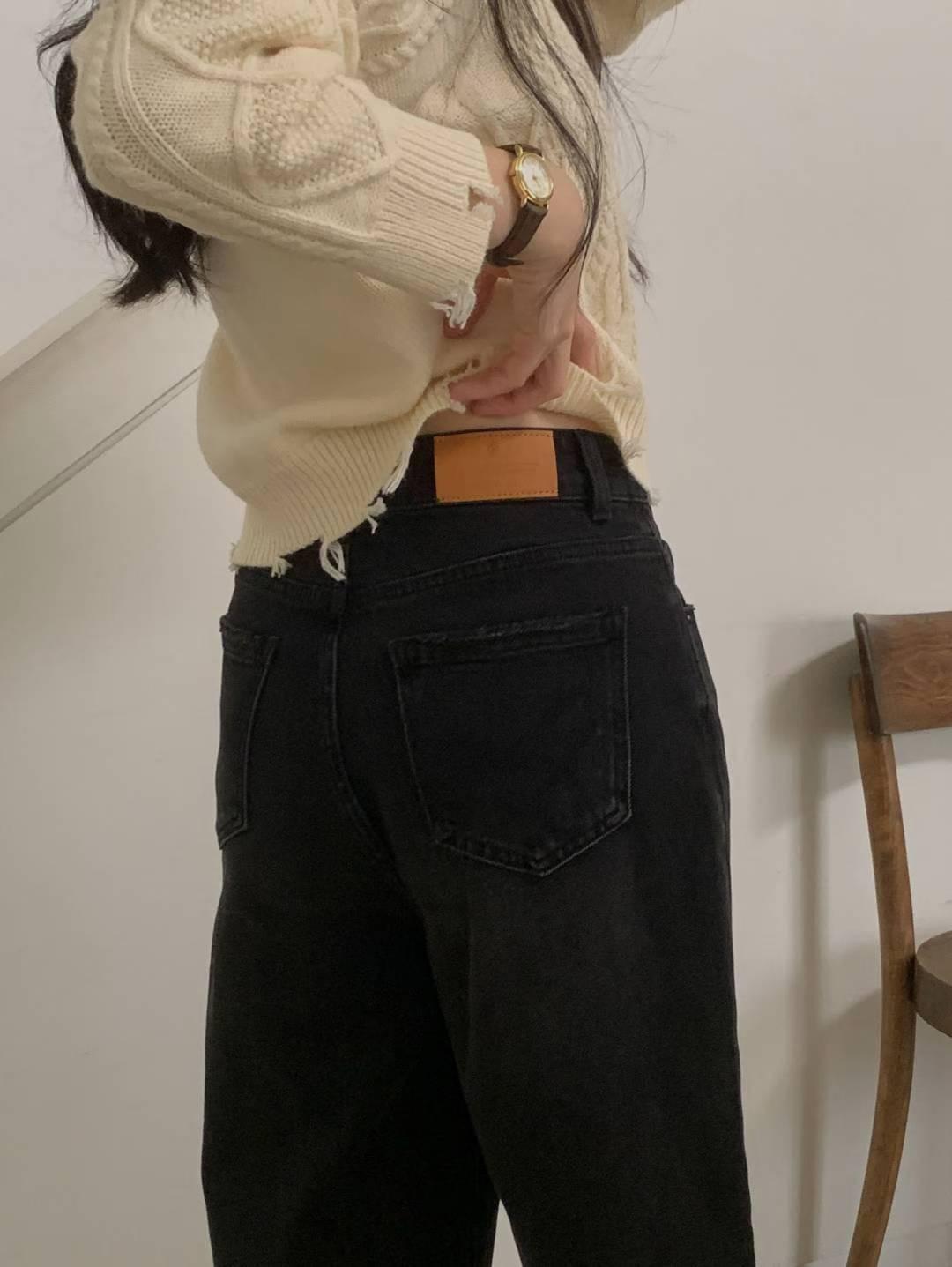 [25W1202]高腰顯瘦水洗刷白牛仔寬褲(S-L)