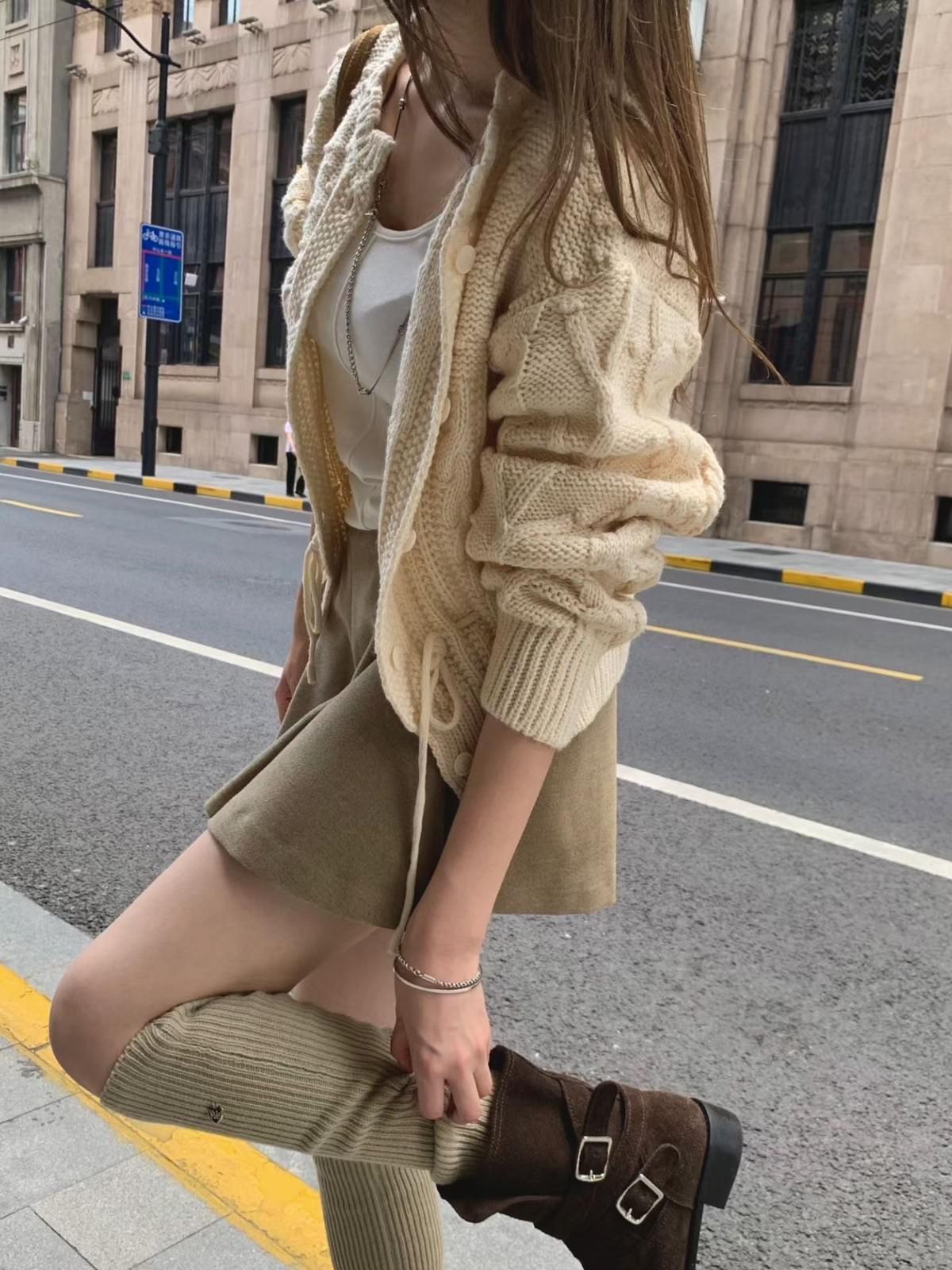 [25F1004]百搭修飾小腿坑條堆堆襪套（五色）