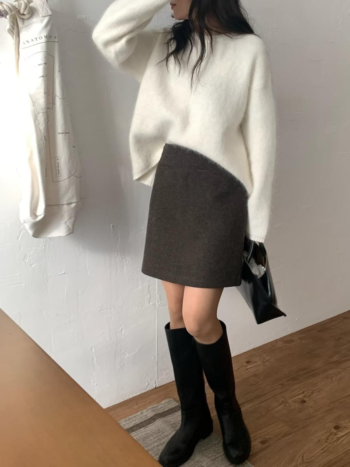 [25Ｗ1105]超柔軟oversized毛海安哥拉羊毛衣(兩色