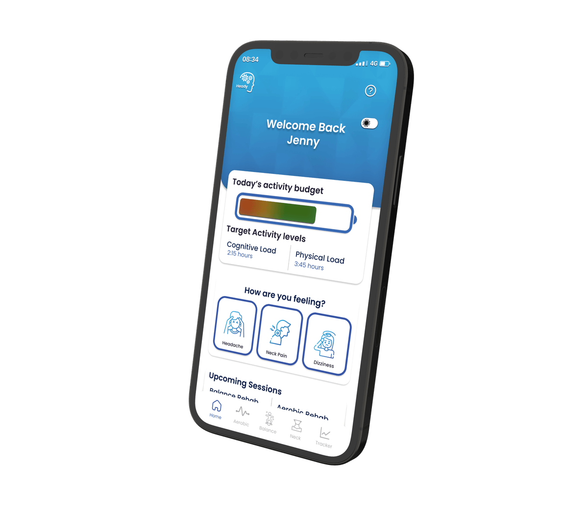 Heady app showing BrainBattery