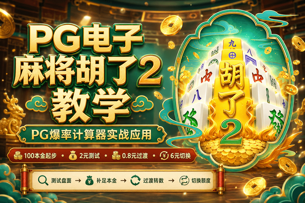 想从100本金开始操作《麻将胡了2》？本文示范如何用PG爆率计算器规划2元测试、补足本金、18次启动点衔接、0.8元过渡与6元高频切换策略。