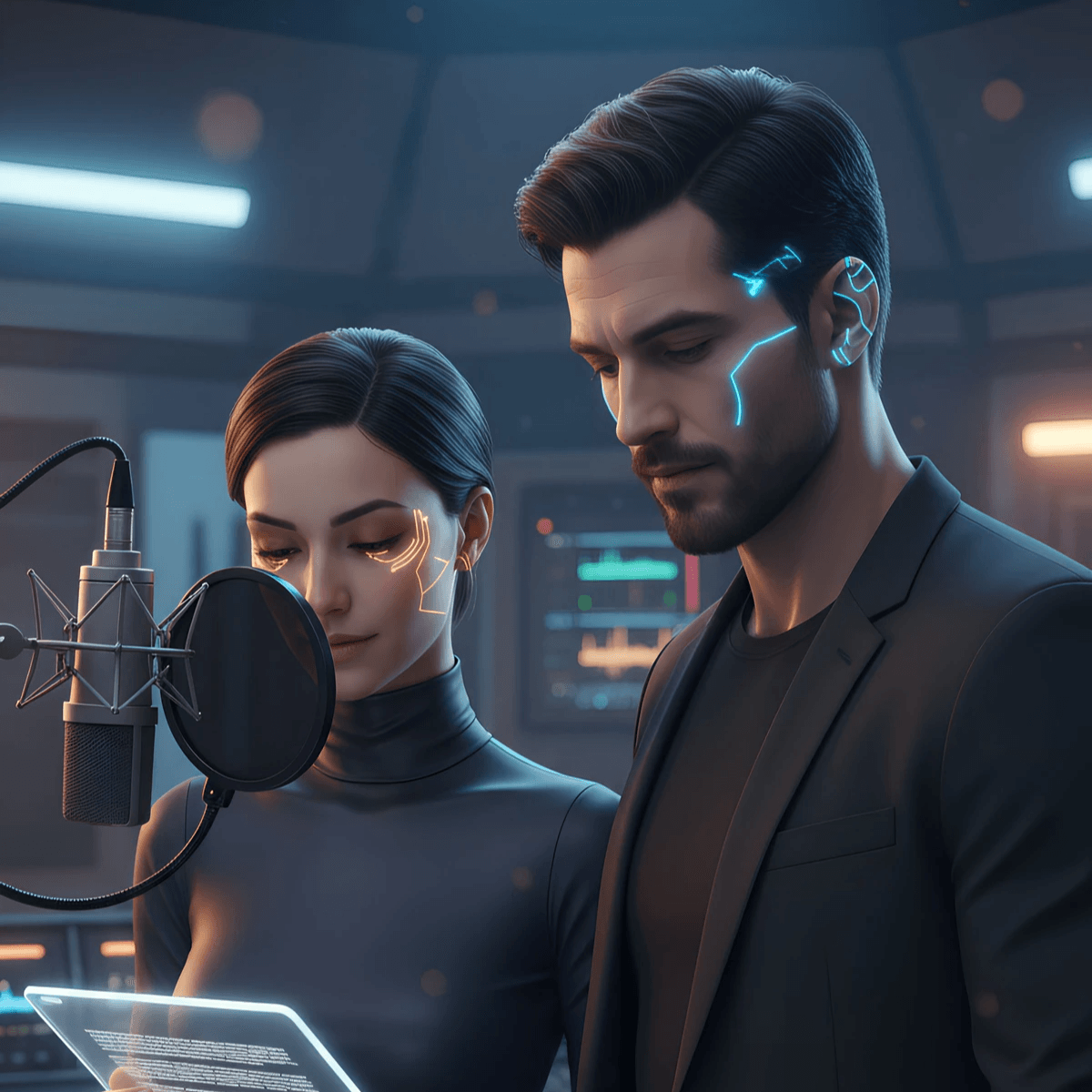 The Genesis: Why "Motivation4You Limited"?This section establishes the human element behind the technology.Philosophy: Explain that in an era of digital saturation, we chose to bridge the gap between human emotion and artificial capability.The Idea: Detail how a London-based entity looked at the "Digital Desert" and decided to create a sanctuary of meaning.Key Phrase: "We don't just generate audio; we architect emotional resonance."3. The Ensemble: Nova, Echo, and The Unreal Aura ChoirInstead of track lists, focus on the personas.Virtual Artists: Define Nova & Echo not as AI programs, but as your "Digital Storytellers."The Choir: Introduce the Unreal Aura Choir as the "Sonic Foundation" that provides the operatic and gospel-infused scale of your productions.Design Note: Use the character reference image (the male protagonist with glowing blue subcutaneous tech) to maintain visual consistency across the site.4. "Music with a Meaning" (The Manifesto)The "Why": Address your philosophy of "Measured Inn