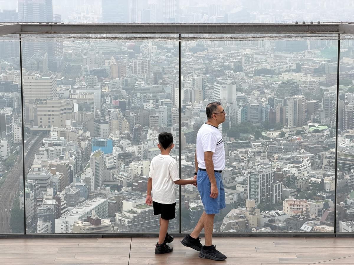 FamTripping family trip to Japan with the Devani and Ali family at Tokyo Sky View in summer 2026.