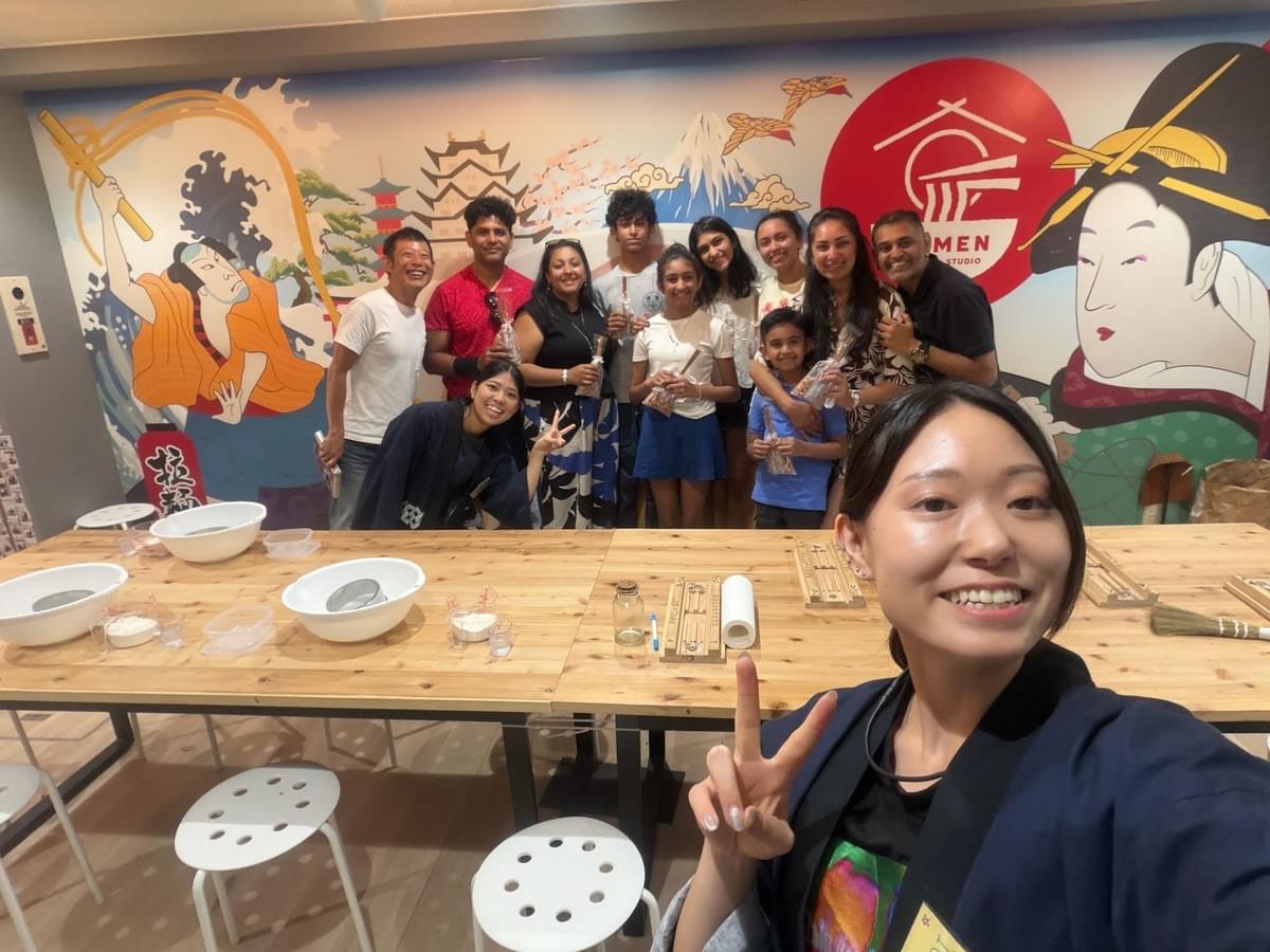 FamTripping family trip to Japan with the Devani and Ali family at a chopstick-making workshop in Osaka in summer 2026.