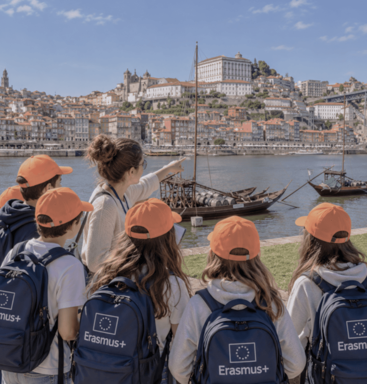 School pupils on an Erasmus+ mobility experience in Porto, Portugal.