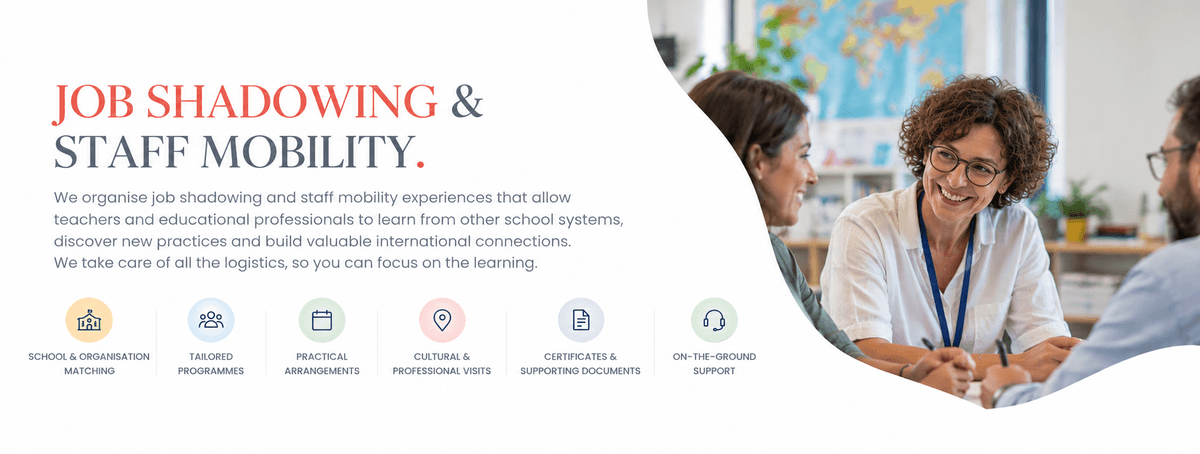 EASIS BRIDGE job shadowing and staff mobility support, including organisation matching, tailored programmes, practical arrangements and local support.
